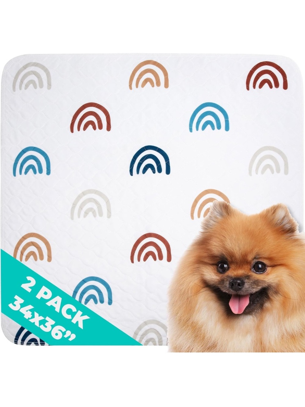 Waterproof Pet Pee Pad w/Rainbow Print Three pads available, great condition.